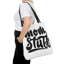 Load image into Gallery viewer, Mom Stuff White Speckled High Quality Tote Bag
