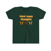 Load image into Gallery viewer, Think Happy Thoughts Butterflies Girls Youth Retro T-shirt
