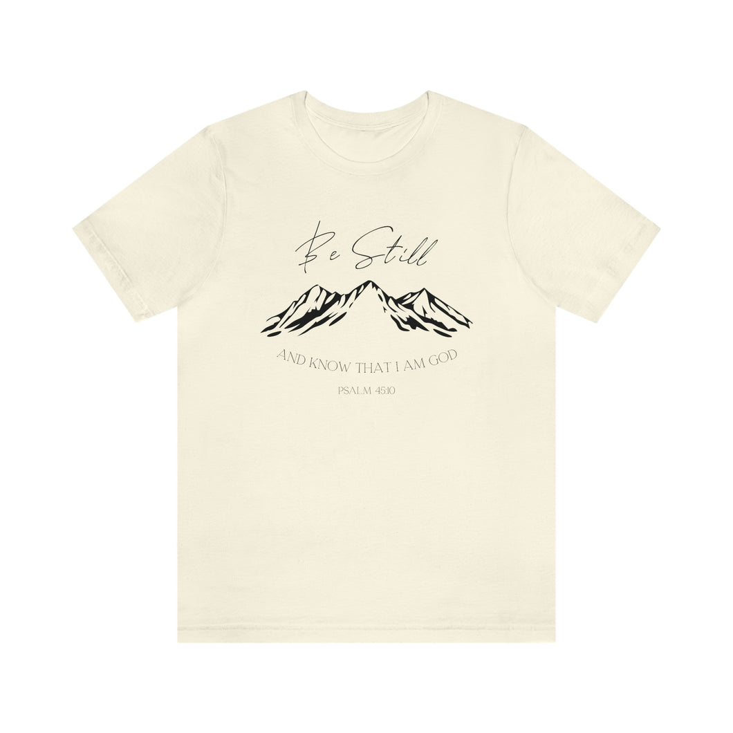 Be Still Psalm 45:10 Men's Short Sleeve Graphic Tee