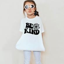 Load image into Gallery viewer, Be Kind Sunflower Graphic Youth Girls Retro T-shirt
