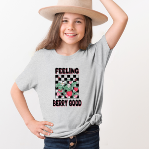 Feeling Berry Good Youth Girls Retro T-shirt