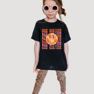 Big Sister Smiley Face Youth Girls Retro T-shirt