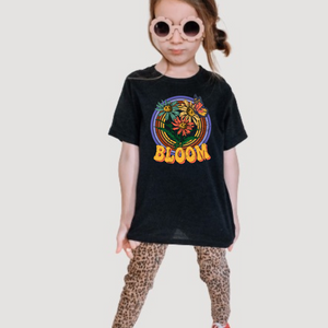 Bloom Flowers Youth Girls Retro T-shirt