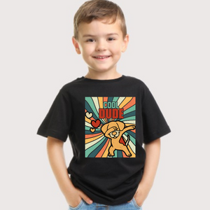 Cool Dude Dog Retro Youth Boys T-shirt