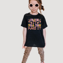 Load image into Gallery viewer, Faith It Till You Make It Youth Girls Retro T-shirt
