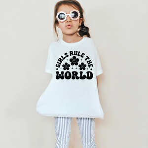 Girls Rule The World Youth Girls Retro T-shirt