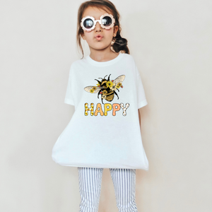 Bee Happy Youth Girls T-shirt