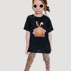 Honey Bunny Bee Hive Girls Youth Retro T-shirt