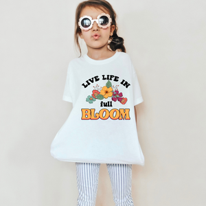 Live Life In Full Bloom Youth Retro T-shirt