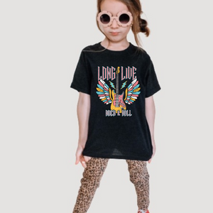 Long Live Rock N Roll Guitar Girls Youth Retro T-shirt