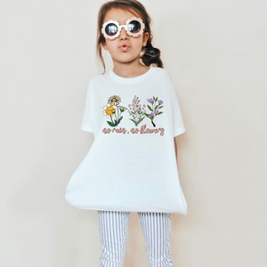 No Rain No Flowers Girls Youth Retro T-shirt