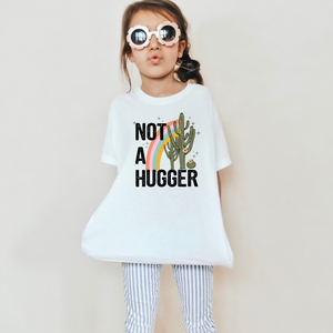 Not A Hugger Cactus Girls Youth Retro T-shirt