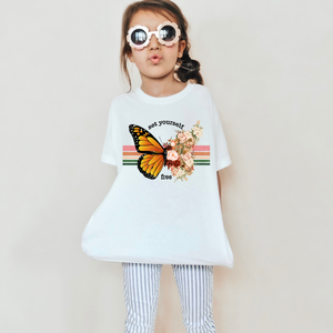 Set Yourself Free Butterfly Girls Youth Retro T-shirt