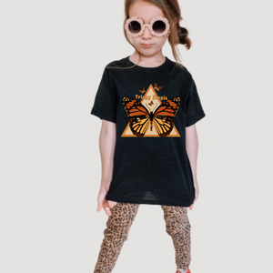 Butterfly Triangle Girls Youth Retro T-shirt