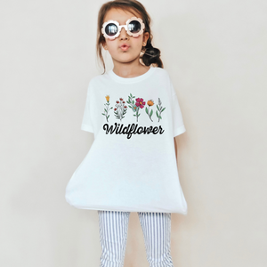 Vintage Wildflowers Girls Youth T-shirt