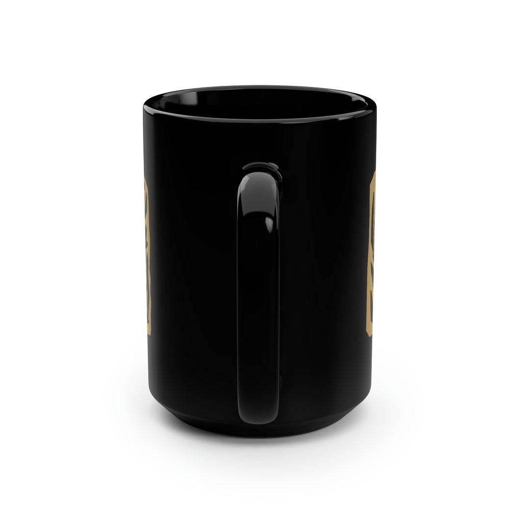 Abstract Garden Mode Black Mug, 15oz