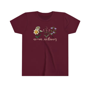 No Rain No Flowers Girls Youth Retro T-shirt