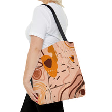 Load image into Gallery viewer, Abstract Peach and Brown High Quality Tote Bag
