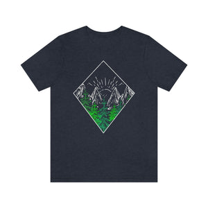 Nature Mountains Hand-Drawn Men's Short Sleeve Graphic Tee