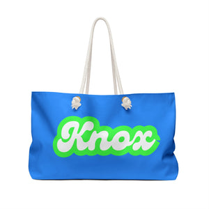 The Knox Retro Neon Blue and Green Weekender/Beach Bag