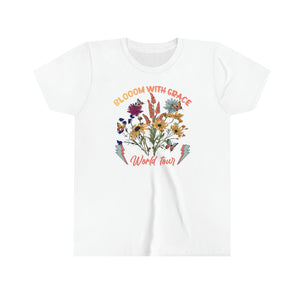 Bloom With Grace Wildflowers Youth Girls Retro T-shirt