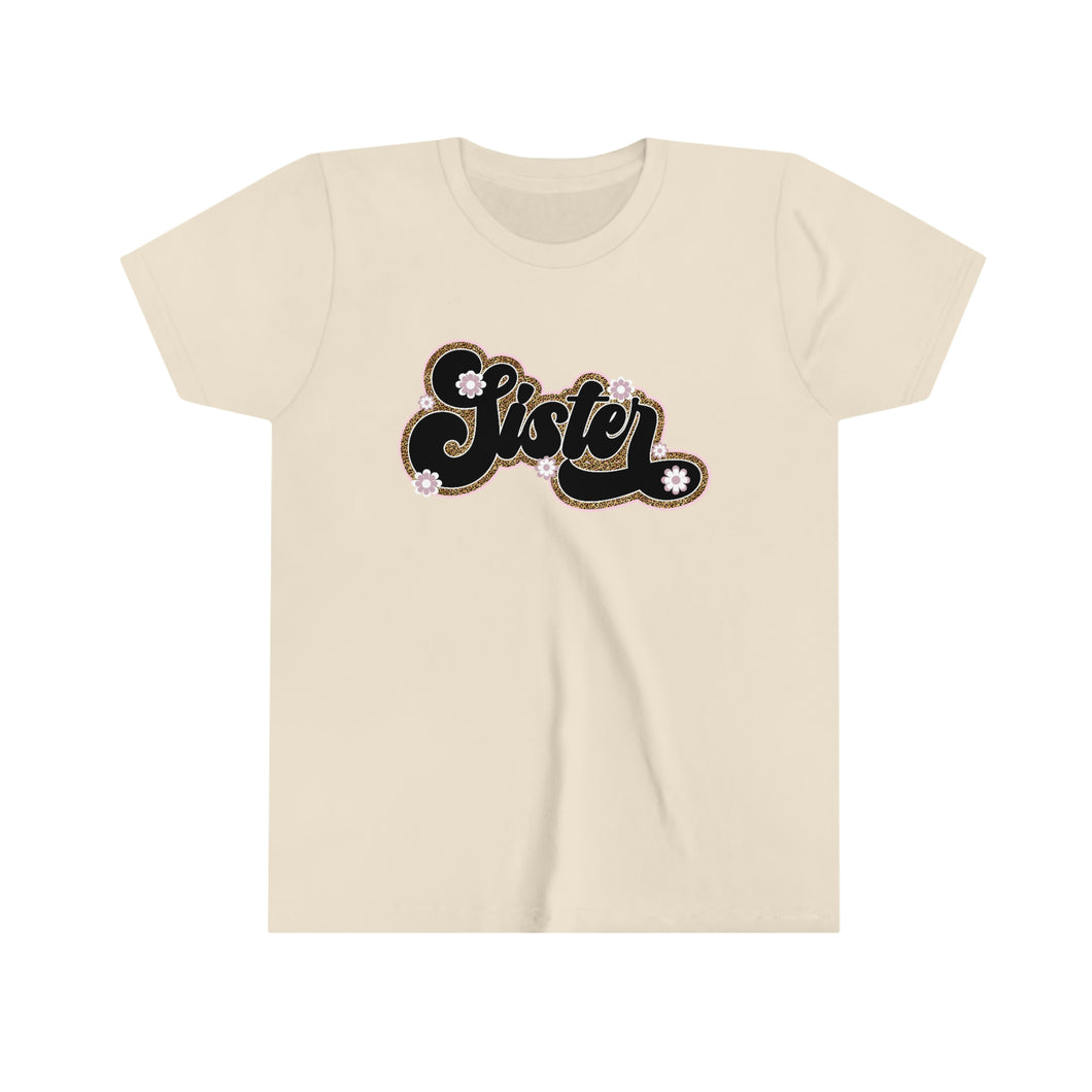 Sister Leopard Girls Youth Retro T-shirt