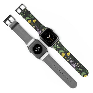 Vintage Flowers Faux-Leather Apple Watch Band