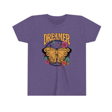 Load image into Gallery viewer, Dreamer Yellow Butterfly Youth Girls Retro T-shirt
