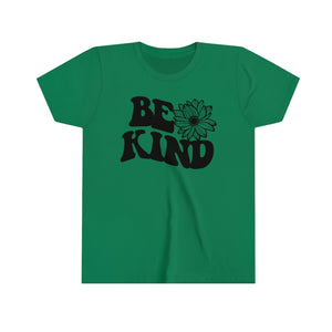 Be Kind Sunflower Graphic Youth Girls Retro T-shirt