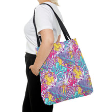 Load image into Gallery viewer, Pink and Blue Jungle Tiger High Quality Tote Bag
