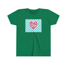 Load image into Gallery viewer, Sister Checker Heart Girls Youth Retro T-shirt
