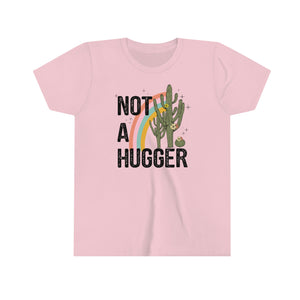 Not A Hugger Cactus Girls Youth Retro T-shirt