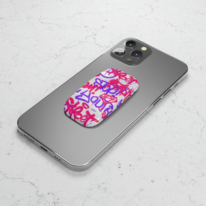 Graffiti Pink Phone Click-On Grip