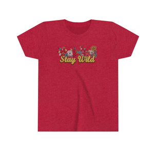 Stay Wild Wildflowers Girls Youth Retro T-shirt