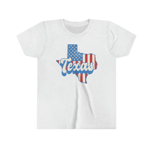 Texas State Red White Blue Girls Youth Retro T-shirt