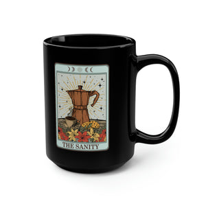 The Sanity Tarot Black Mug, 15oz