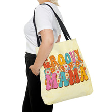 Load image into Gallery viewer, Groovy Mama Yellow High Quality Tote Bag
