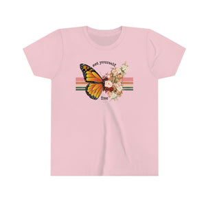 Set Yourself Free Butterfly Girls Youth Retro T-shirt