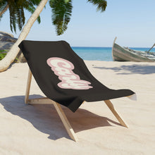 Load image into Gallery viewer, The Carly Black and Pink Custom Name Beach Towel
