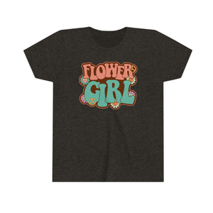 Flower Girl Peace Daisies Youth Girls Retro T-shirt