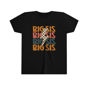 Big Sis Lightning Youth Girls Retro T-shirt