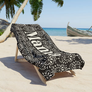 Egypt Black Custom Name Beach Towel