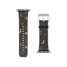 Load image into Gallery viewer, Stars and Moon Black Faux-Leather Apple Watch Band
