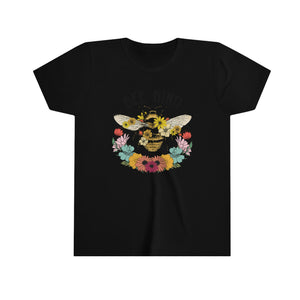 Bee Kind Flowers Youth Girls Retro T-shirt