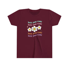 Load image into Gallery viewer, Yes You Can Retro Flowers Girls Youth T-shirt
