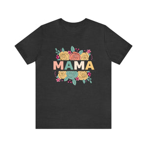 Mama Retro Floral Cutout Women's Short Sleeve Graphic Tee