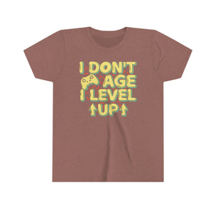 I Don't Age I Level Up Youth Boys T-shirt