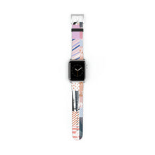 Load image into Gallery viewer, Quilted Pinks Faux-Leather Apple Watch Band
