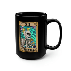 The Coffee Tarot Black Mug, 15oz