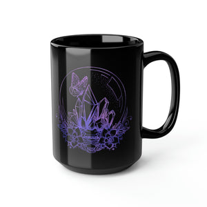 Celestial Diamonds Purple Black Mug, 15oz